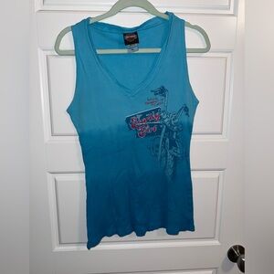 Harley-Davidson Teal Tank Top with Graphic
